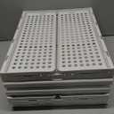 SNSLXH 5 Pack Stackable Closet Storage Basket, Multifunctional & Foldable Closet Organizer for Bathroom Kitchen Laundry Room Wardrobe Storage, Space-Saving Clothes Storage Drawer Organizer, White