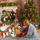 12 Pcs Gold Metal Bow Ornaments with Red Gem  3.4x5.6 Clip-On Christmas Tree Bows, Elegant Gold Bow Decorations for Wreaths, Garlands, Weddings, Parties & Home Decor