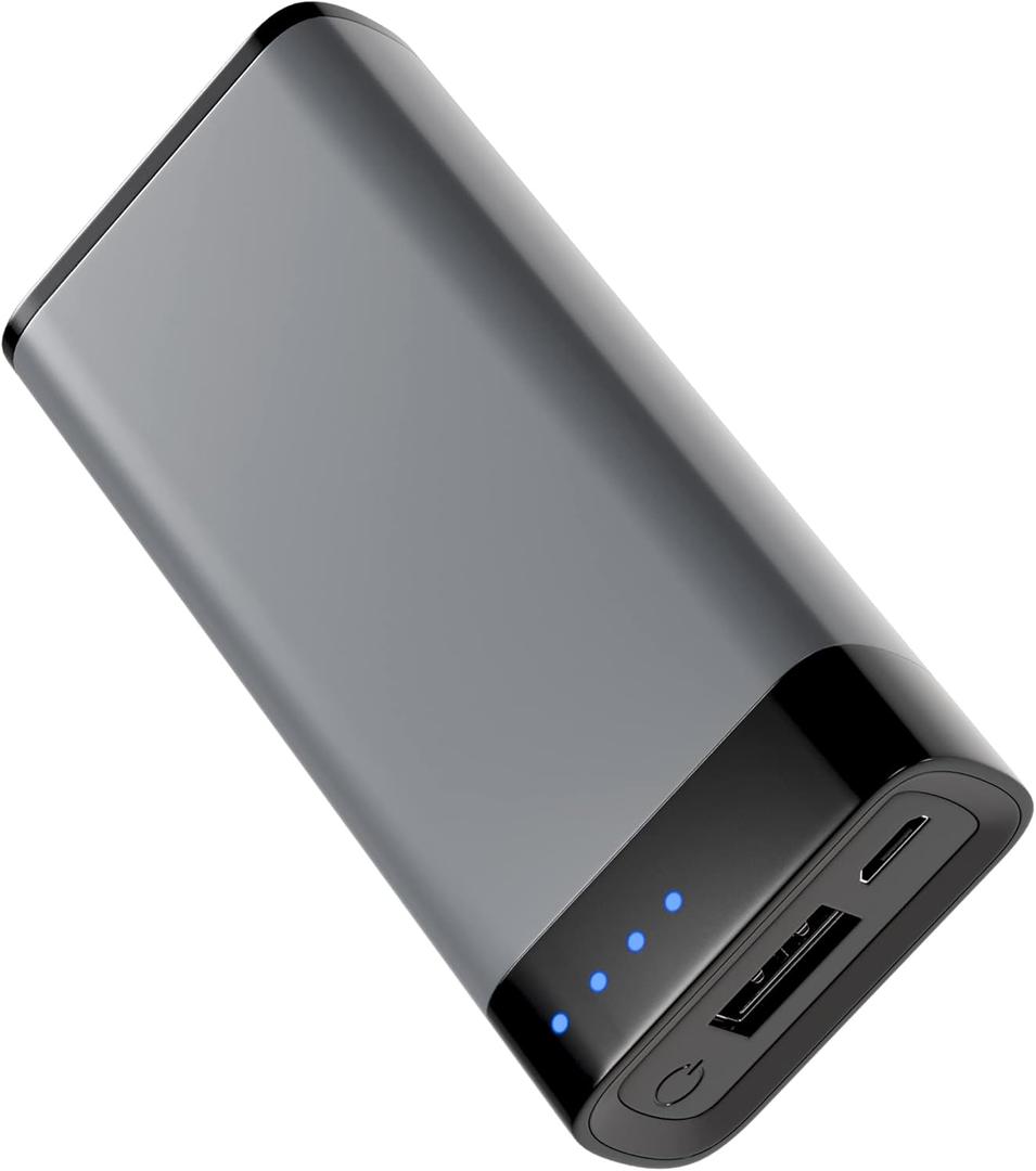 TALK WORKS Portable Charger - Fast Charging Power Bank Compatible with iPhone 13/Pro/Pro Max, 14/Plus/Pro/Pro Max, 12, 11, XR, XS, X, 8, 7, 6, SE, iPad, Android - External Cell Phone Backup (Grey)