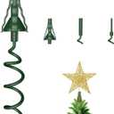 Christmas Tree Topper Holder - Twist On Universal Stabilizer with Adjustable Attachments. Secure Lock for Treetop Ornaments, Fits Most Basic Tree Types & Topper (Green)