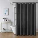 meioro Charcoal Grey Shower Curtain, Waffle Weave 256GSM Heavy Duty Textured Fabric Shower Curtains for Bathroom Hotel Spa, Luxury Weighted Polyester Cloth Bath Curtain Set with 12 Hooks, 72Wx84H