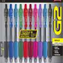 2 x Pilot G2 Premium Retractable Gel-Ink Rolling Ball Pens, Bold Point (1.0mm), 1.0 Gel Pens, Assorted, 10-Pack - Ideal for School, Journaling, & Office Writing