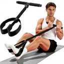 Pedal Resistance Band, Portable Tummy Trimmer Exercise Equipment for Home Gym, Full Body Core Workout Trainer for Abs, Arms, Legs, Back, Glutes Ideal for Men, Women & Postpartum Recovery (Black)