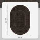 4x6 Oval Rug - Washable Ultra-Thin Carpet Black Bronze