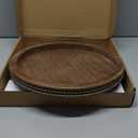 Minkissy Rustic Round Wood Tray Decorative Serving Trays for Table Kitchen Counter Centerpiece Round Handles