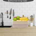 COMFY-HOMI 11.5"x7.5"x4.7" Storage Baskets for Organizing | Cotton Rope Woven Basket | Toy Storage Bin Box | Basket for Shelves, Closet Organizer Bin, Decorative Closet Shelf, 1 Pack ,light brown