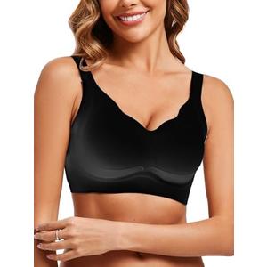 Anti Sagging Full Coverage Bras for Women，No Underwire Bras for Women Wireless Push-Up Size L