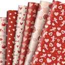12 Sheet Vintage Valentine's Day Wrapping Paper Red Pink Heart Gift Wrap Art Paper for Wedding Anniversary Birthday Mother's Day, Folded Flat, 19.7 x 27.6 Inch