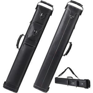 Hard 3x5 Pool Cue Case, 8 Hole Pool Cue Stick Case Billiard Cue Case, Holds Up to 3 Butts and 5 Shafts, Topstitching Design