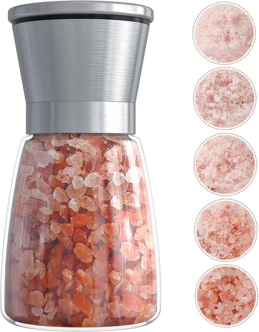Ebaco Original Stainless Steel Salt or Pepper Grinder - Top Spice Mill with Ceramic Blades, Brushed Stainless Steel and Adjustable Coarseness By Pepper Grinder Single Package (Silver1)