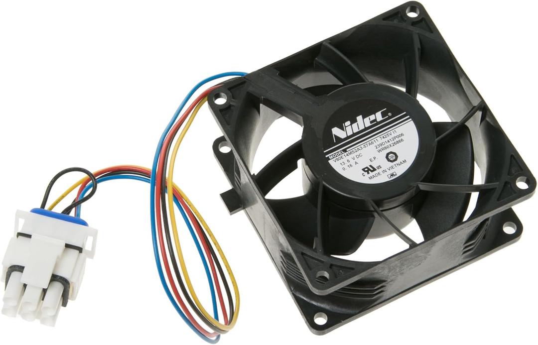 GE Appliances Refrigerator Evaporator Fan Motor WR60X26866, WR60X26033