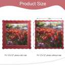 12x12 Picture Frame with Mat for 10x10, Wavy Edge Wooden Real Glass Photo Frame for Wall Hanging, Red, 1 Pack