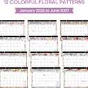 3 x Desk Calendar 2026, 18 Months Calendar Runs from January 2026 to June 2027 - Large 17" x 12" Desktop/Wall Monthly Calendar for Home School, or Office - Vintage Floral