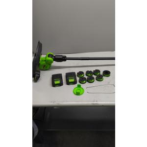 12-inch 20V Cordless String Trimmer with Charger, 2 X 2.0Ah Battery Powered Grass Mover with Auto Line Feed, 2 in 1 Lawn Edger with 8 Pcs Grass Cutter Spool Line and 2 Spool Cap, Green
