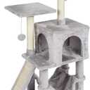 MIAO PAW Grey Cute Cat Tree for Indoor Cat Tower with Scratching Post Modern Activity House Hammock Hanging Ball Condo with Board  17"L x 12.6"W x 40.7"H