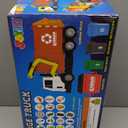 JOYIN Large Friction Powered Garbage Truck Toy Set, Includes Dumpster, Trash Bins, and Learning Cards for Kids, Boy Toys Birthday Gift for Boys Girls Kids Toddler Gift for Christmas (Green)