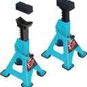 Jack Boss Jack Stands, 3 Ton (6600 LBs) Adjustable Ratchet Car Lifting Jack Stand with Dual Secure Pins, Insulated Rubber Saddle & Foot Pads for Electric Vehicles, Automotive Mortorcycles, 2 Pack