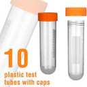 TEKEFT Primary Science Jumbo Test Tubes with Stand, Set of 10 Tubes, Ages 3+