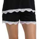 Women's Cotton Pjs Pajamas Sleeveless Baby Doll Pajamas Tank Tops and Shorts (Black)