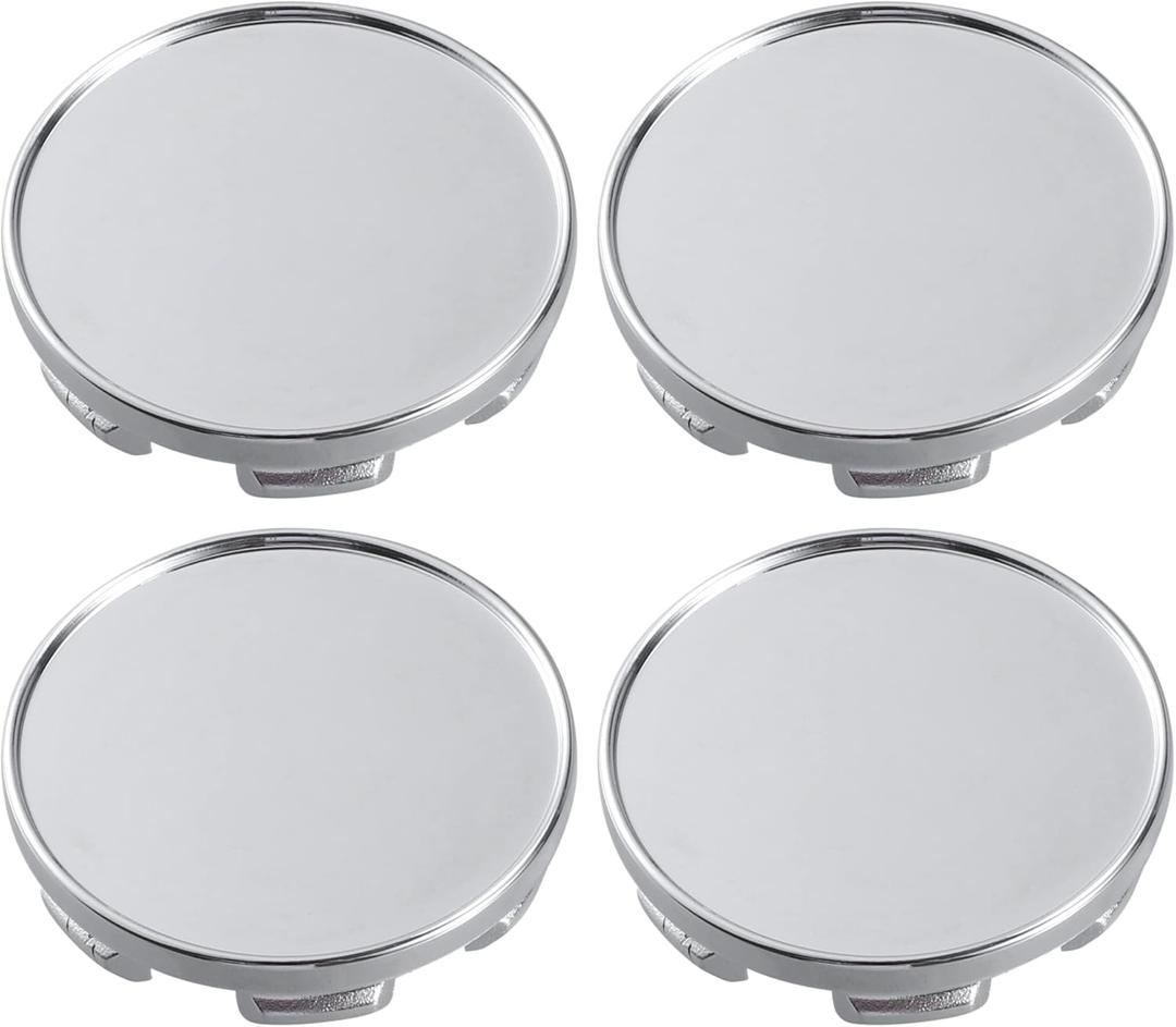 ACROPIX 48mm Inner Diameter 6 Clips 53mm Overall Outer Diameter Wheel Rim Hub Center Caps Cover Silver Tone - Pack of 4