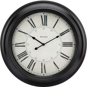 Westclox 32213VBK 24 inch Traditional Wall Clock Battery-Operated Clock for Living Room, Bedroom, Office | Ideal Housewarming Gift (Black)