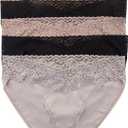 Felina Super Stretchy Bikini Underwear For Women - Lace Trim Ladies Panties (5-Pack) S/M