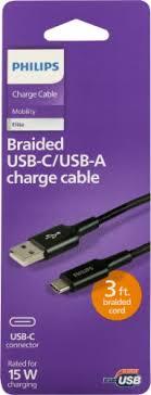 USB C / USB A Charge Cable 3 Ft
