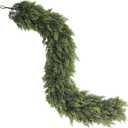 Real Touch Christmas Cedar Garland -5ft Artificial Garlands Faux Cedar Fake Pine Needles Garland for Fireplace,Table,Window,Stairs,Mante,Holiday Indoor Outdoor Xmas Decor(2PCS)