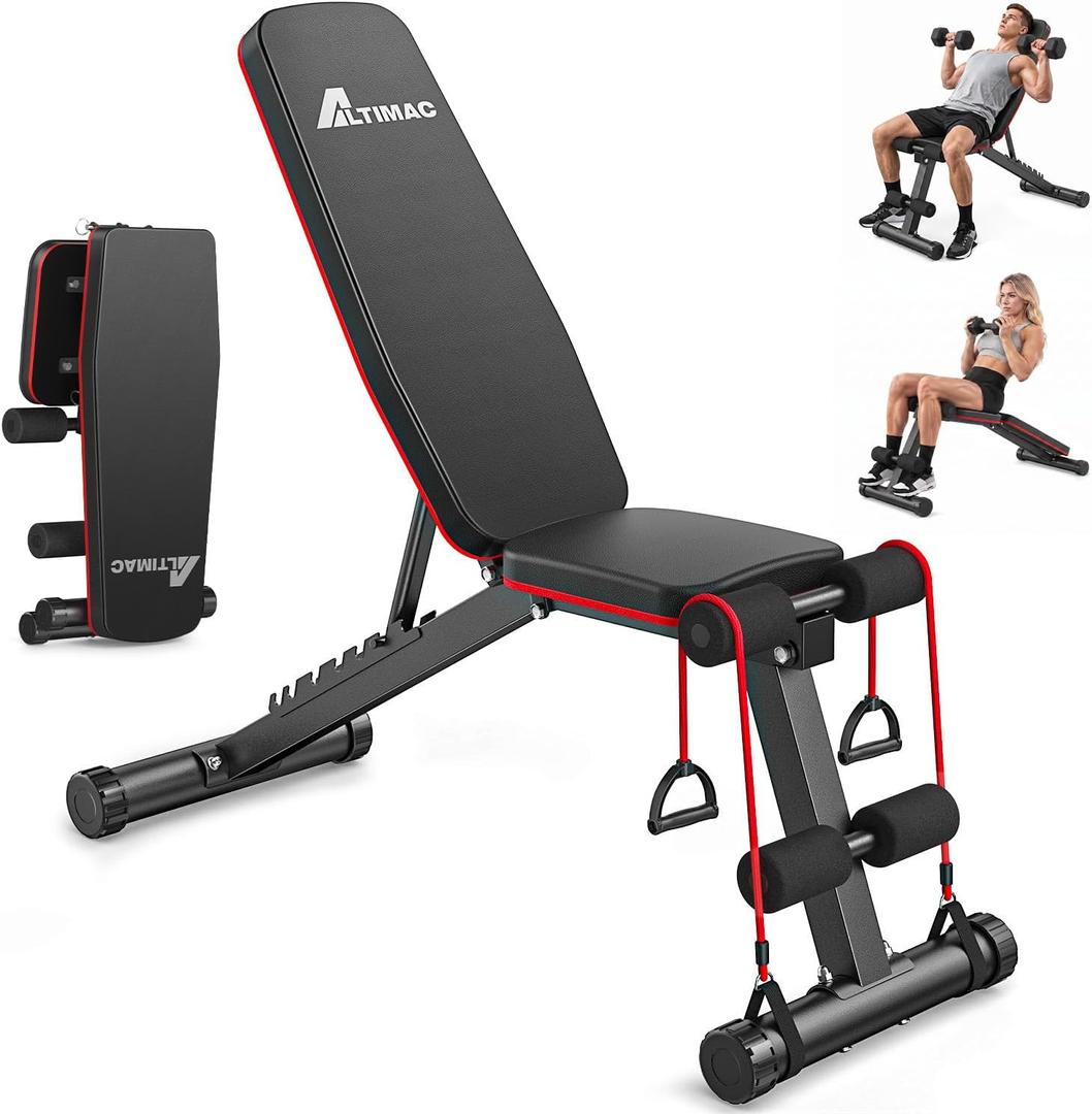 Foldable Weight Bench for Home Gym, Compact Workout Bench for Beginners, 47.2” x 15” x 41”