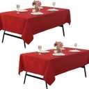 2-Pack 60x144 inch Red Table Cloths, Solid Stain and Wrinkle Resistant Oblong Tablecloth, Premium Plain Weave Polyester Fabric Rectangle Table Linen Covers for Hotel, Banquet