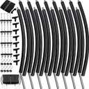 x2 12Ft 8 Pcs Trampoline Curved Poles Replacement with Enclosure Net, Trampoline Curved Pole, Plastic T Connector, Fiberglass Rods, Mounting Hardware, Foam Covers