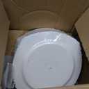MAONAME 13" Antique White Charger Plates Set of 50, Embossed Plate Chargers Bulk, Round Charger for Dinner Plates, Plastic Table Chargers for Wedding Decor