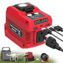 220W Power Inverter Compatible with Milwaukee 18V Battery, DC 18V to AC 110V Battery Inverter, Power Station Generator with 1 AC Outlet, 2 USB Ports & 1 Type-C Fast Charging, 400LM LED Work Light