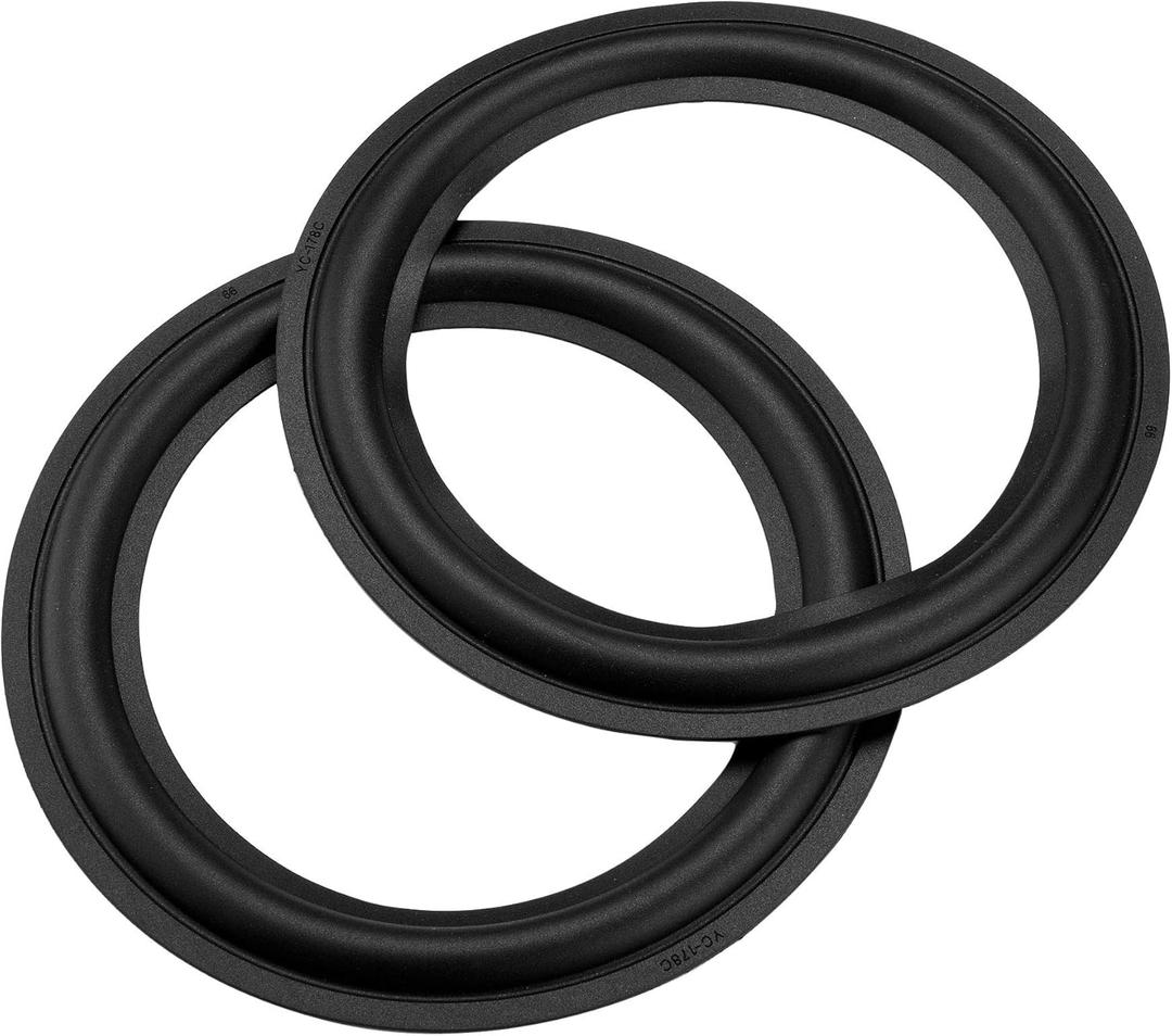Homakover 2pcs Black Color 8 Rubber Speaker Edge Surround Rings Replacement Parts for Speaker Repair or DIY (8")