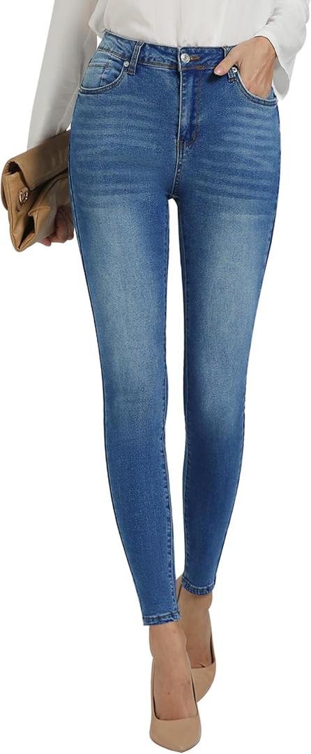 GRAPENT Skinny Jeans for Women High Waist Stretchy Classic High Rise Slimming Jeggings Denim Trousers Pants (Medium, Nightfall Blue)