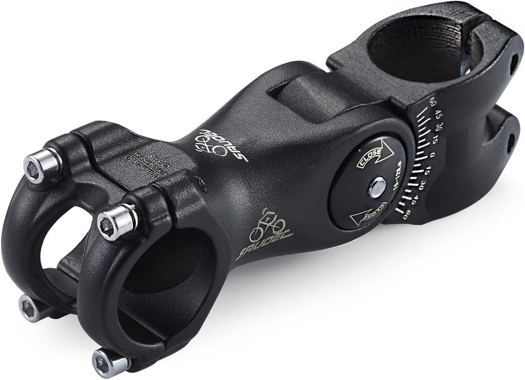 Adjustable Bike Stem 28.6 * 31.8 60 Degree 85/100/120mm Bicycle Stem Riser for HandlebarBlack Aluminum Alloy