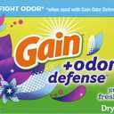 Gain Dryer Sheets Plus Odor Defense, Super Fresh Blast Scent, 240 Count, Helps fight static and odor, laundry sheets