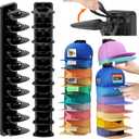 2 x AXU 2 Pack Hat Organizer for Baseball Caps, Hat Rack for Wall (Black)