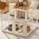 Acrylic Dog Playpen Indoor for Small Dogs & Puppies | Clear Transparent Pet Playpen, Easy Clean & Assemble, Modern No-Bar Design, Escape-Proof & Sturdy, 23.6", 8 Panels, White
