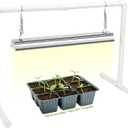 Soligt 2 ft Grow Light for Seed Starting with Stand, Double Tube Warm White Full Spectrum Seedling Grow Light for Indoor Plants, 80 LED Chips, Height Adjustable (Full Spectrum Light)
