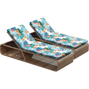 Pool Lounger Cover, Beach Chair Cover - 2 Pack - Easy-Clean Lounger Covers for Outdoor Pool and Beach Chairs(Flowers)