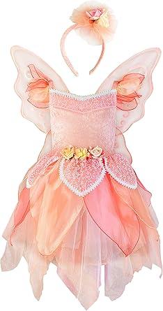 DJDLPARTY Pink Fairy dresses up costume set for Girls with Wing and Headband  4 years