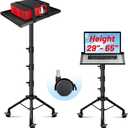 CAHAYA Projector Tripod Stand Adjustable: Height 29 to 65in Projector with Casters Universal Laptop Stand Portable Multifunctional DJ Rack Stand for Outdoor Movies Computer Book DJ Equipment CY0332