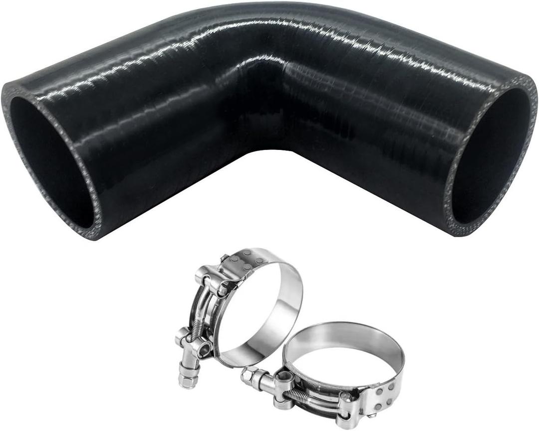 2.5" to 3" 90 Degree Elbow Coupler Silicone Hose 4-Ply Reinforced Turbo Intercooler Intake Piping with T-Bolt Clamps 5MM Thickness