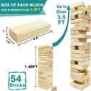 Wooden Tumble Tower Game Yard Outdoor Games for Family Toppling Block Stacking Game (Big-1.48FT)