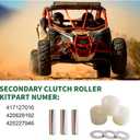 Secondary Clutch Roller Kit with Fit for Cam-Am Maverick X3 2017-2023, Maverick Sport 1000R, Commander 1000R, Defender Max HD10,Replace for:417127016, 420629192,420227946