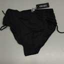 Zmart Women Full Coverage Bikini Bottom Adjustable Side Tie Swim Bottom with Side Ruched Mid Rise Bathing Swimsuit (X-Small, Black)