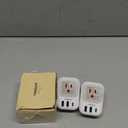 2 Pack European Plug Adapter USB C, TESSAN US to Europe Adapter 4 Outlets 3 USB Charger, Type C International Power Adaptor to Italy Spain France Portugal Iceland Germany, Europe Travel Essentials