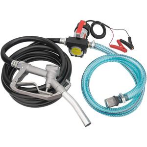 Diesel Transfer Pump with Hose Nozzle - 12V Electric Self-Priming Fuel Transfer Pump for Diesel, Kerosene, Transformer Oil - 10GPM