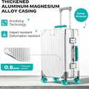 Aluminum Luggage– 2026 Upgrade Zipperless Suitcase with TSA Lock, 360° Silent Spinner Wheels – Premium Aluminum-Magnesium Alloy Suitcase for Modern Travelers (Green, 28 Inch Checked Luggage)